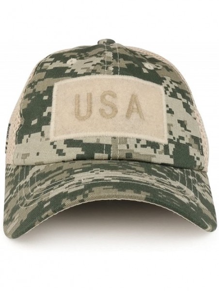 Baseball Caps USA American Flag Embroidered Removable Tactical Patch Micro Mesh Cap - Acu - CH182GKDAD6 $17.04