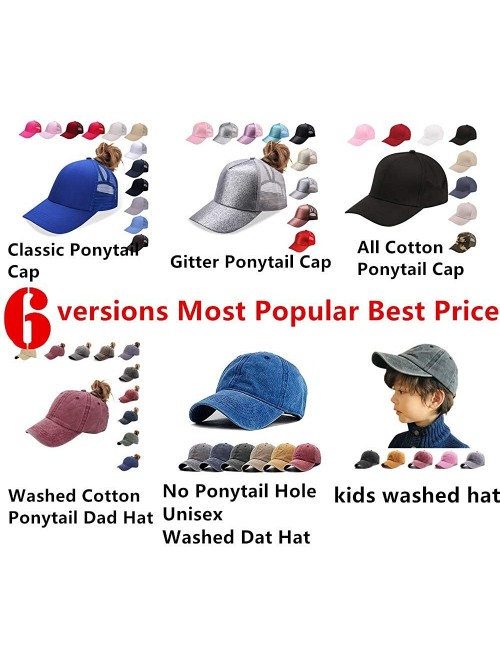 Baseball Caps NeuFashion Ponycap Messy High Bun Ponytail Adjustable Mesh Trucker Baseball Cap Hat for Women - Purple-glitter ...