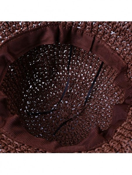 Sun Hats Spring and Summer Beach Cap Women Straw Fisherman Hat Sun Hat (Coffee) - Coffee - CN18QQQ32OU $12.59