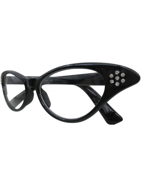 Headbands 50's Costume Accessories Set Dot Scarf Cat Eye Glasses with Headband - Black - CV18H47S472 $13.03