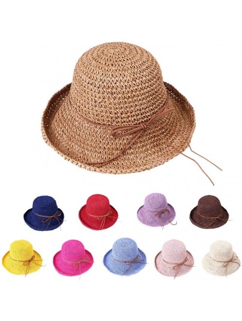 Sun Hats Spring and Summer Beach Cap Women Straw Fisherman Hat Sun Hat (Coffee) - Coffee - CN18QQQ32OU $12.59