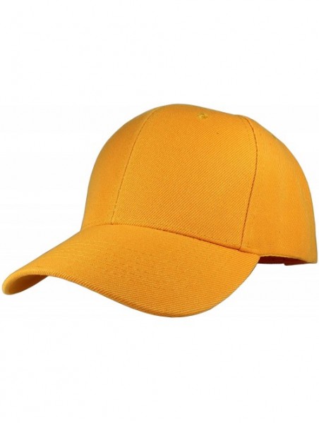 Baseball Caps Plain Baseball Cap Adjustable Back Strap 3 PC - Gold - CP18C5MTSIH $13.98