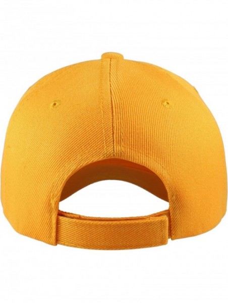 Baseball Caps Plain Baseball Cap Adjustable Back Strap 3 PC - Gold - CP18C5MTSIH $13.98