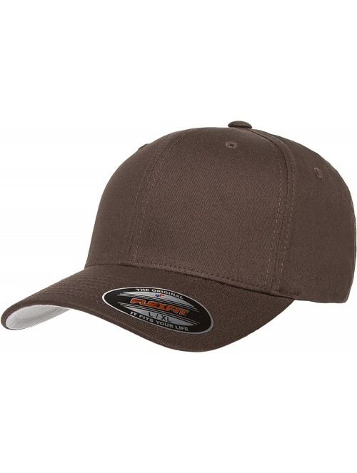 Baseball Caps Premium Original Blank V-Cotton Twill Fitted Hat Cap Flex Fit 5001 Large/Xlarge - Brown - CZ12F770BE7 $14.64