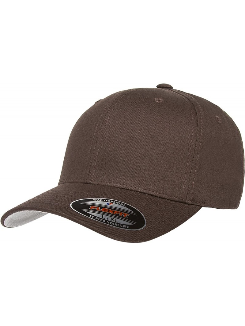 Baseball Caps Premium Original Blank V-Cotton Twill Fitted Hat Cap Flex Fit 5001 Large/Xlarge - Brown - CZ12F770BE7 $14.64