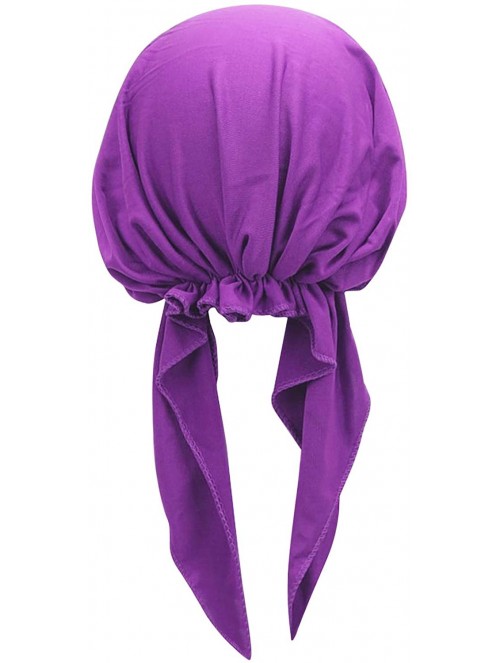 Skullies & Beanies Crystal Stretchy Bandana Headscarf Alopecia - Purple - CG198DNO3CH $13.29