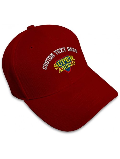 Baseball Caps Custom Baseball Cap Super Abuelo Spanish Embroidery Dad Hats for Men & Women 1 Size - Burgundy - CK18Y5Z6GUD $2...