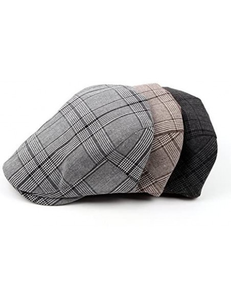 Newsboy Caps Men's Newsboy Gatsby Hat Vintage Beret Flat Ivy Cabbie Driving Hunting Cap for Boyfriend Gift - Light Gray - CL1...