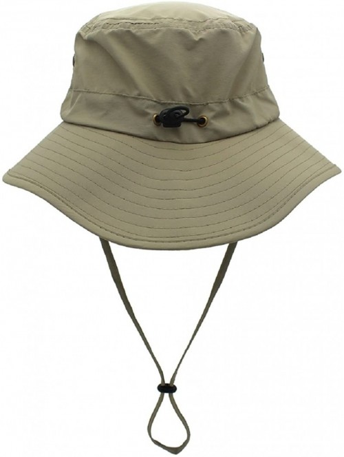 Sun Hats Women Lightweight Safari Sun Hat Quick Dry Fishing Hat with Strap Cool - Khaki - CO18G0OUH37 $19.45