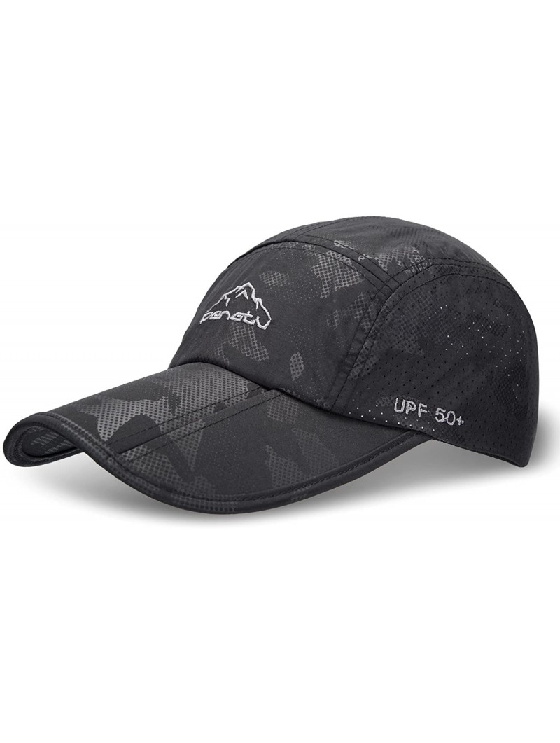 Sun Hats UPF50+ Protect Sun Hat Unisex Outdoor Quick Dry Collapsible Portable Cap - C-black - C2182KSRW22 $16.59