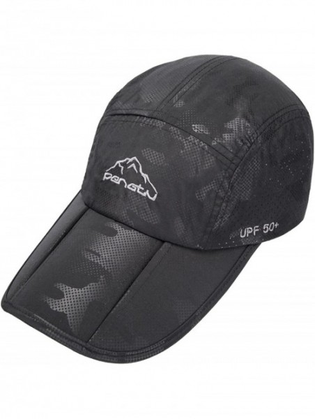 Sun Hats UPF50+ Protect Sun Hat Unisex Outdoor Quick Dry Collapsible Portable Cap - C-black - C2182KSRW22 $16.59