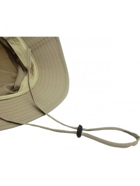 Sun Hats Women Lightweight Safari Sun Hat Quick Dry Fishing Hat with Strap Cool - Khaki - CO18G0OUH37 $19.45