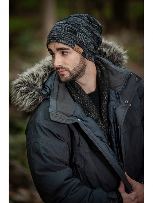 Skullies & Beanies Super Warm Slouchy Fleeced Long Beanie Warm Fur Lined Winter Knit Hat Thick Skull Cap - CV18GL892C2 $16.06