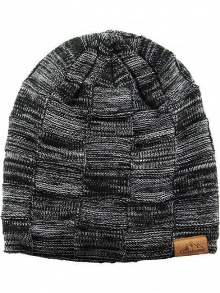 Skullies & Beanies Super Warm Slouchy Fleeced Long Beanie Warm Fur Lined Winter Knit Hat Thick Skull Cap - CV18GL892C2 $16.06