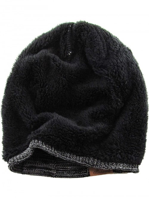 Skullies & Beanies Super Warm Slouchy Fleeced Long Beanie Warm Fur Lined Winter Knit Hat Thick Skull Cap - CV18GL892C2 $16.06