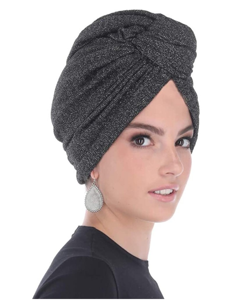 Headbands Turban Headwraps for Women with African Knot & Woven Lurex Thread for Extra Glimmer and Comfort for Cancer - C5193T...