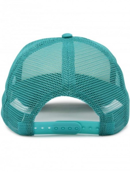 Baseball Caps Two Tone Trucker Hat Summer Mesh Cap with Adjustable Snapback Strap - Teal/White - CS12O8GSNT1 $9.92