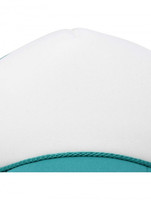 Baseball Caps Two Tone Trucker Hat Summer Mesh Cap with Adjustable Snapback Strap - Teal/White - CS12O8GSNT1 $9.92