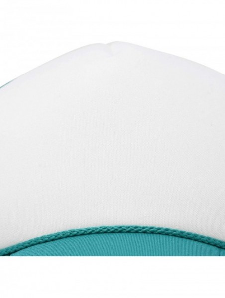 Baseball Caps Two Tone Trucker Hat Summer Mesh Cap with Adjustable Snapback Strap - Teal/White - CS12O8GSNT1 $9.92