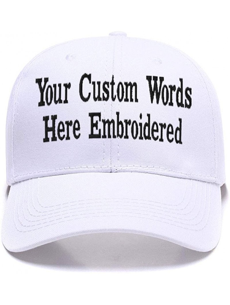 Baseball Caps Custom Embroidered Baseball Hat Personalized Adjustable Cowboy Cap Add Your Text - White - CN18H47IIWO $17.94