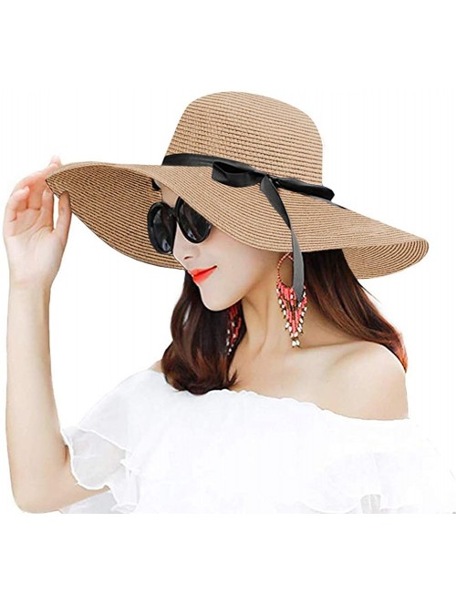 Sun Hats Women Summer Beach Sun Hats Floppy Packable Hat for Women Lace Straw Hats Wide Brim Hat UV UPF Sun Protection - CG19...