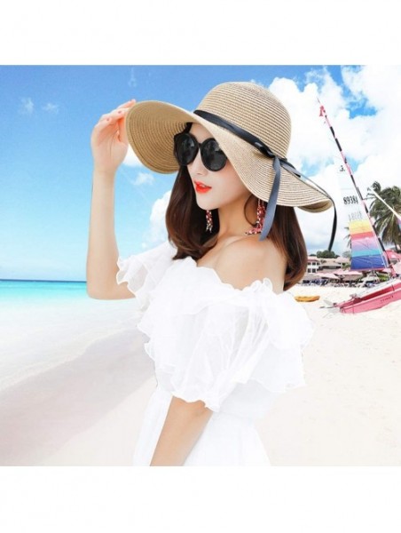 Sun Hats Women Summer Beach Sun Hats Floppy Packable Hat for Women Lace Straw Hats Wide Brim Hat UV UPF Sun Protection - CG19...