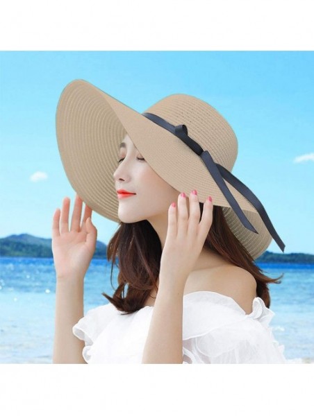 Sun Hats Women Summer Beach Sun Hats Floppy Packable Hat for Women Lace Straw Hats Wide Brim Hat UV UPF Sun Protection - CG19...