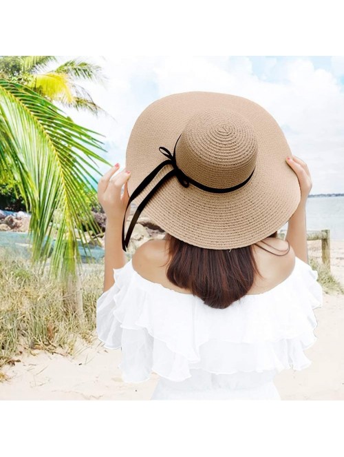 Sun Hats Women Summer Beach Sun Hats Floppy Packable Hat for Women Lace Straw Hats Wide Brim Hat UV UPF Sun Protection - CG19...