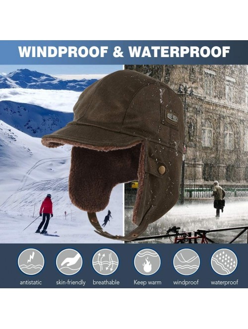 Bomber Hats Unisex Aviator Hat Winter Trapper Bomber Faux Fur Pilot Costume Trooper Cap 56-62cm - 88115-brown - C618A60MRM9 $...