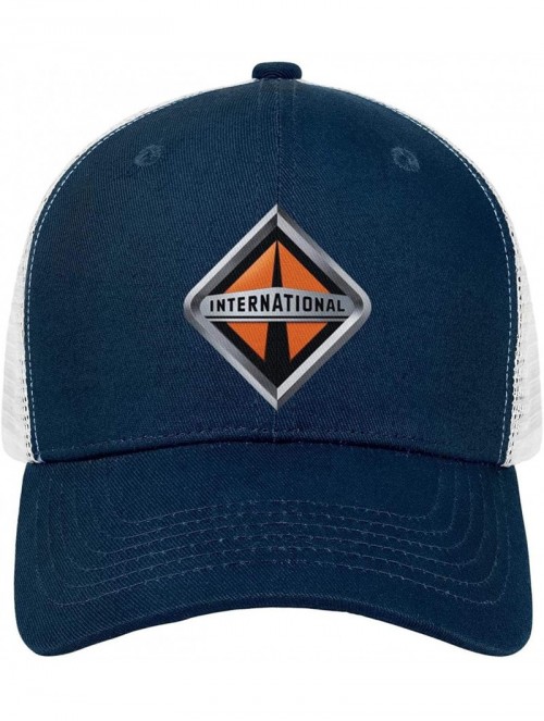 Baseball Caps Unisex Mens Baseball Hats Vintage Adjustable Mesh Dad-Navistar-International-Flat Cap - Dark_blue-33 - C018T969...