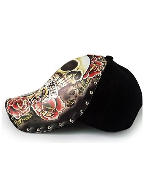 Skullies & Beanies Punk Rock Cap Hip Hop Hats for Men/Women Baseball Cap Skull Beanie - Skull Rose - CU180GR6O3N $24.14