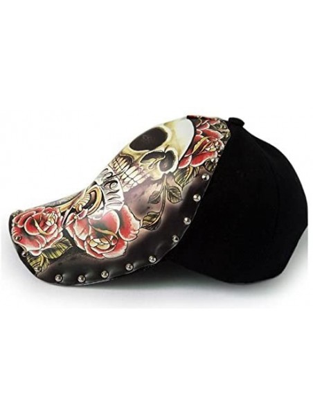 Skullies & Beanies Punk Rock Cap Hip Hop Hats for Men/Women Baseball Cap Skull Beanie - Skull Rose - CU180GR6O3N $24.14