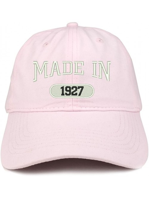 Baseball Caps Made in 1927 Embroidered 93rd Birthday Brushed Cotton Cap - Light Pink - C418C96GXXW $25.07