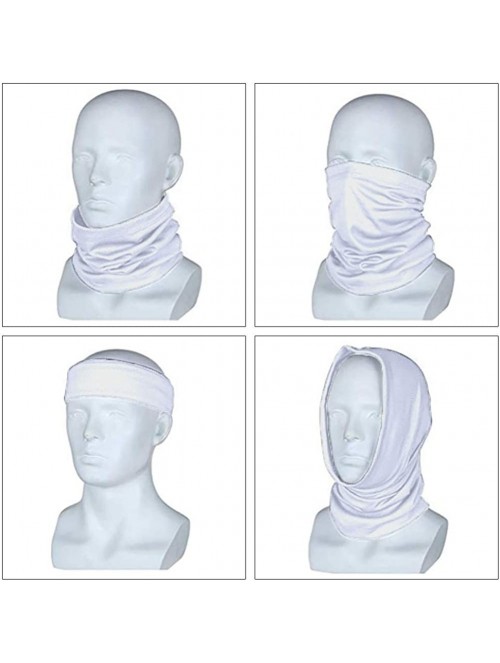 Balaclavas Unisex Seamless Neck Gaiters Bandanas - Dust Proof UV Protection Bandana Balaclava for Sport&Outdoor - White - CU1...