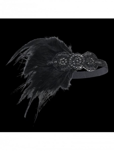 Headbands 1920s Flapper Headpiece 20s Gatsby Feather Headband 1920s Accessories - Black - CE183CI3SG3 $15.75