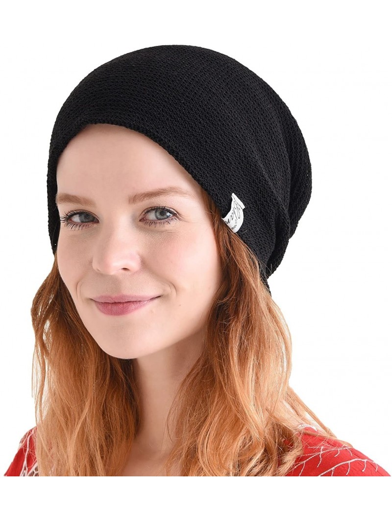 Skullies & Beanies Casualbox - Mesh Summer Beanie Light Cooling Breathing Hat Crochet Knit Fashion - Black - C417YWUMY3Q $31.80