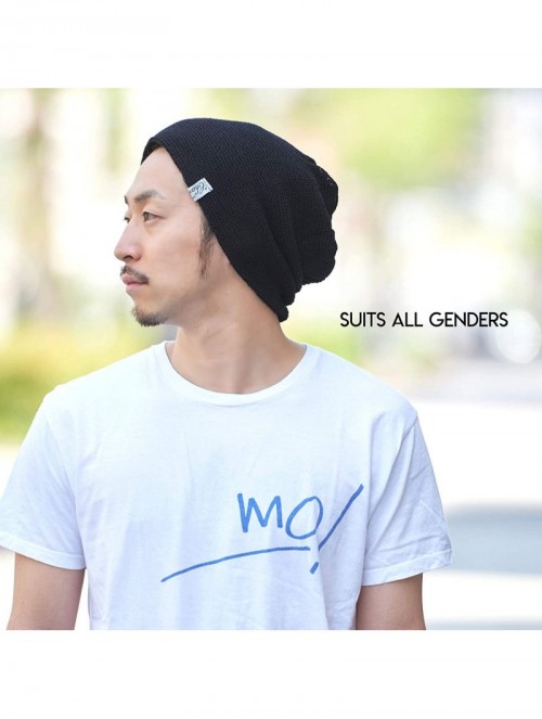 Skullies & Beanies Casualbox - Mesh Summer Beanie Light Cooling Breathing Hat Crochet Knit Fashion - Black - C417YWUMY3Q $31.80