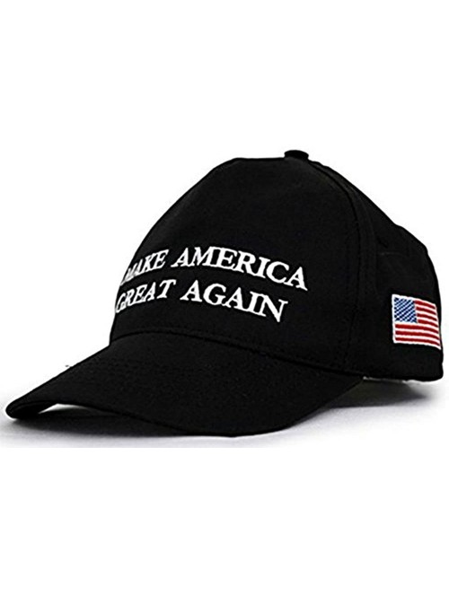Baseball Caps Make America Great Again Donald Trump USA Cap Adjustable Baseball Hat - Black 2 - CS18QNZSNL3 $13.81