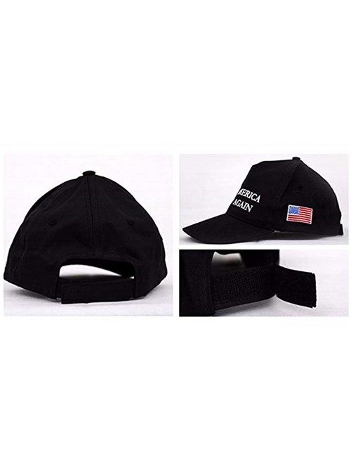 Baseball Caps Make America Great Again Donald Trump USA Cap Adjustable Baseball Hat - Black 2 - CS18QNZSNL3 $13.81