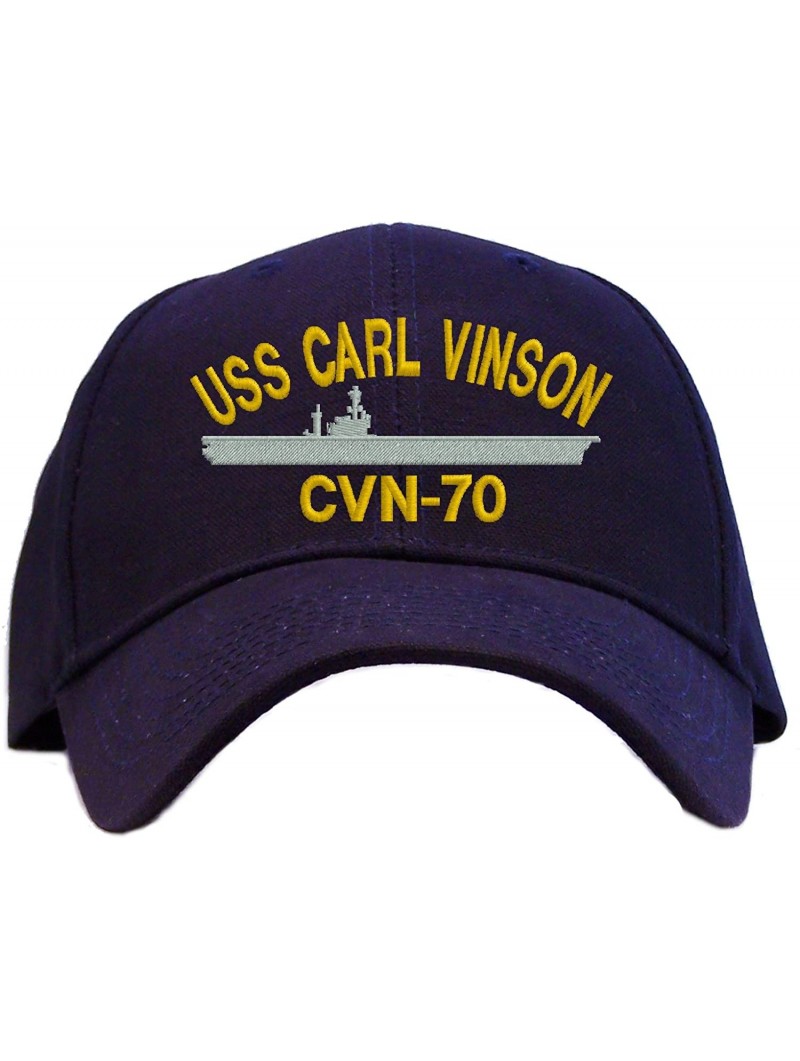 Baseball Caps USS Carl Vinson CVN-70 Embroidered Baseball Cap - Navy - CG11EUY9B1N $24.46