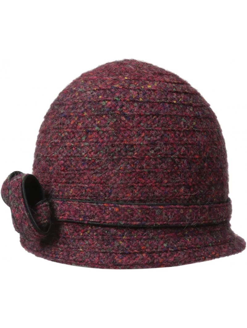 Bucket Hats Women's Ella Braid Mini Brim Cap - Bordeaux/Multi - CL116HNVFWX $50.95