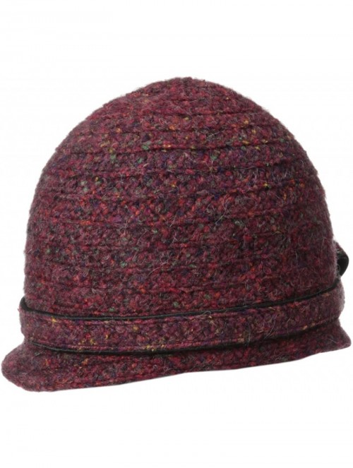 Bucket Hats Women's Ella Braid Mini Brim Cap - Bordeaux/Multi - CL116HNVFWX $50.95