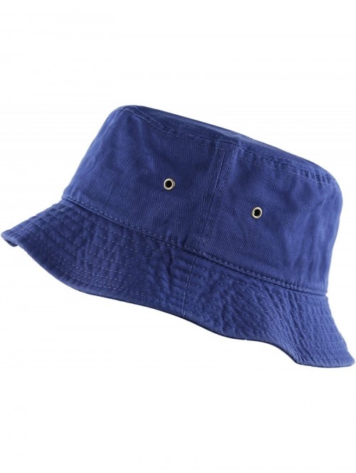 Bucket Hats Unisex 100% Cotton Packable Summer Travel Bucket Beach Sun Hat - Royal - C917X0H0Z07 $15.88