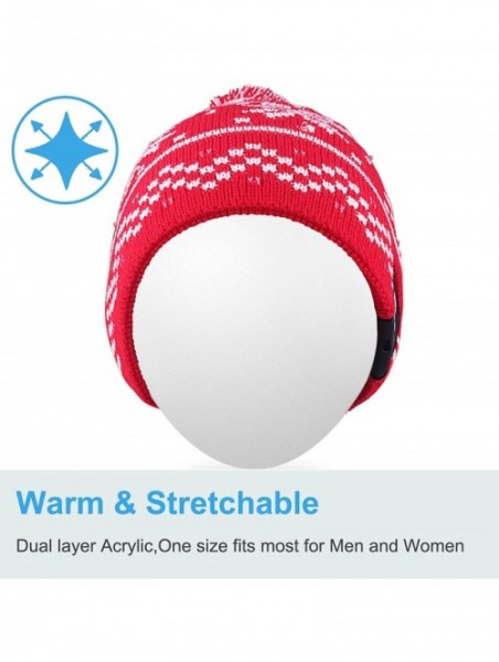 Skullies & Beanies Light Up Beanie Hat Stylish Unisex LED Knit Cap for Indoor and Outdoor - A-lb005-red-string - CW186LLEYND ...