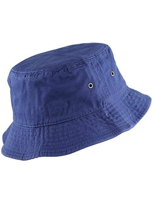 Bucket Hats Unisex 100% Cotton Packable Summer Travel Bucket Beach Sun Hat - Royal - C917X0H0Z07 $15.88