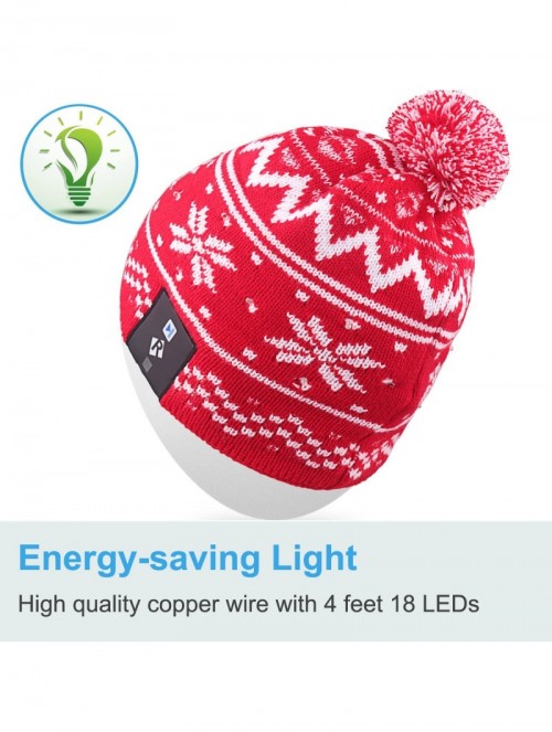 Skullies & Beanies Light Up Beanie Hat Stylish Unisex LED Knit Cap for Indoor and Outdoor - A-lb005-red-string - CW186LLEYND ...