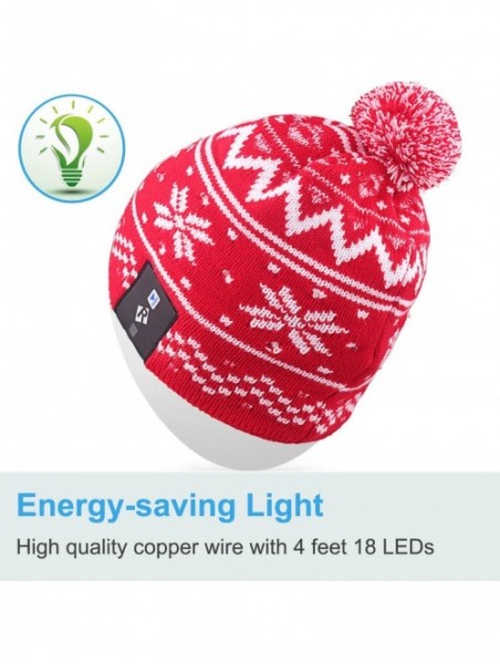 Skullies & Beanies Light Up Beanie Hat Stylish Unisex LED Knit Cap for Indoor and Outdoor - A-lb005-red-string - CW186LLEYND ...