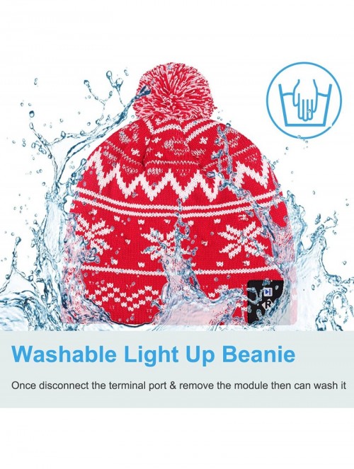 Skullies & Beanies Light Up Beanie Hat Stylish Unisex LED Knit Cap for Indoor and Outdoor - A-lb005-red-string - CW186LLEYND ...