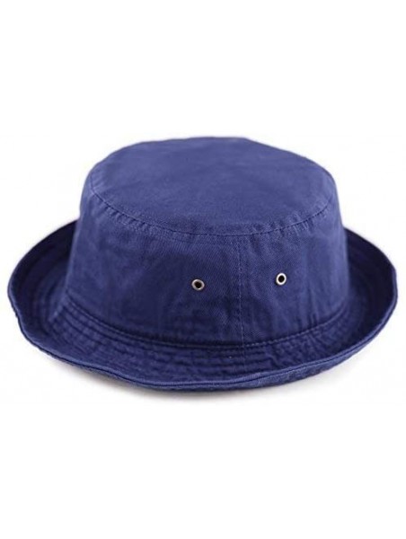 Bucket Hats Unisex 100% Cotton Packable Summer Travel Bucket Beach Sun Hat - Royal - C917X0H0Z07 $15.88