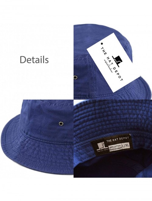 Bucket Hats Unisex 100% Cotton Packable Summer Travel Bucket Beach Sun Hat - Royal - C917X0H0Z07 $15.88